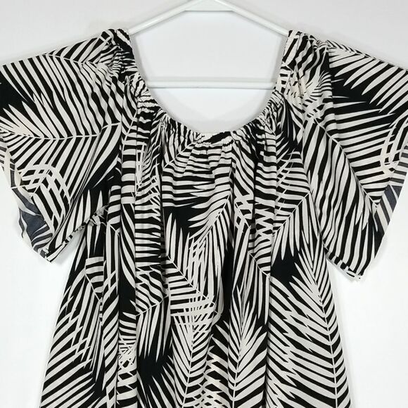 🎁5/$25 GEORGE Dress Womens Size XL Short Sleeve Summer Dress | Black and White - Picture 6 of 8